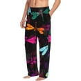 thumbnail image 2 of Junzan Men'S Pajama Pants Colorful Dragonflies Sleepwear Pants Pj Bottoms Drawstring And Pockets, 2 of 9