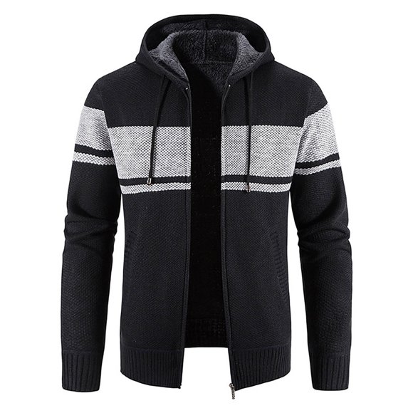 RKSTN Jackets for Men Fashion And Winter Stand Collar Sweater Casual Fleece Jacket Fall and Winter Long Sleeve Jacket Coats