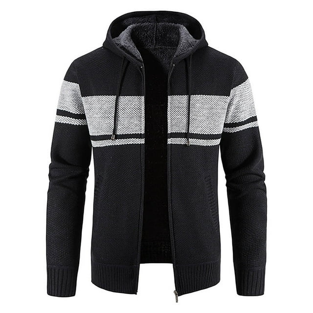 Wolfast Winter Coat for Men Casual Stand Collar Sweater Fleece Jacket Tops