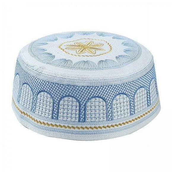 Xuanheng 5xIslamic Muslim Mens Prayer Kufi Hat Cap Turkish Namaz Topi Blue
