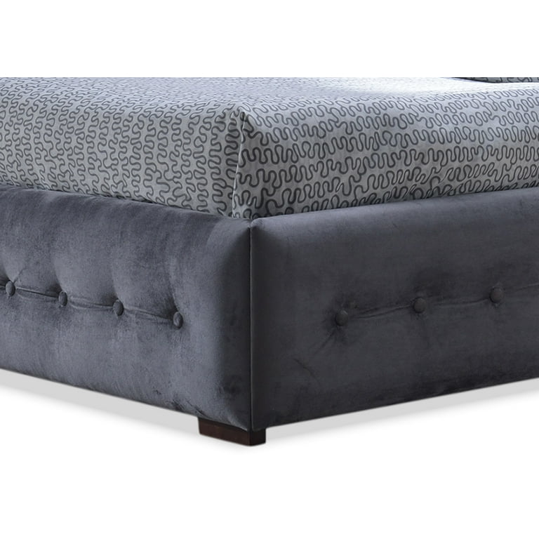 Baxton Studio Margaret Modern and Contemporary Grey Velvet Button-tufted Queen Platform Bed Baxton Studio Margaret Modern and Contemporary Grey Velvet Button-tufted Queen Platform Bed