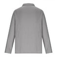 thumbnail image 3 of safuny Men's Loose Cotton Linen Cardigan Coat Long Sleeve Turndown Collar Relaxed Casual Holiday Winter Tops Fall Trendy Comfy Solid Gray XXXL, 3 of 4