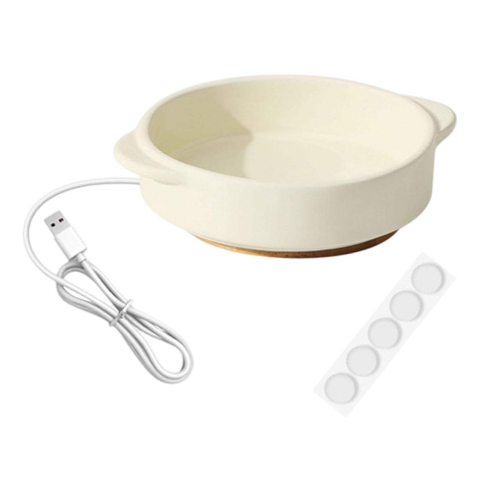 Serenable Pet Heated Bowl Elevated Cat Dog Feeding Bowl Ceramic Pet Water Bowl Thermostatic Warm Water Dish with Anti Slip Pads Suitable for Cats Small Dogs Out 4.5cm Height