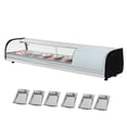 thumbnail image 1 of KFFKFF Sushi Display Case Refrigerator, 2.2 Cu.ft Commercial Sushi Case, 6-Pan Countertop  Showcase with Curved Glass, LED Lighting, and Digital Temperature Control, 1 of 9