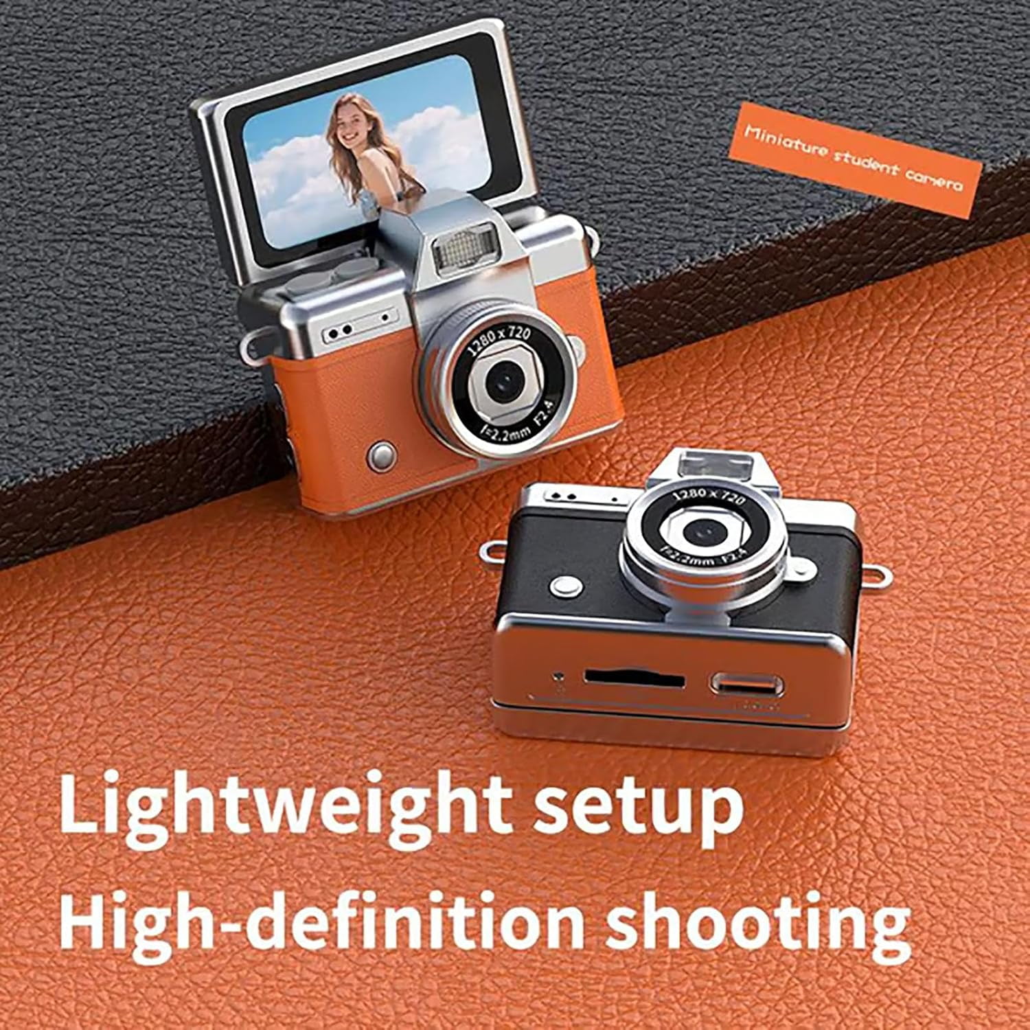 Mini Keychain Digital Camera - 1080P Classic CCD Camera with Flip Screen, 1.47in LCD, Built-in Flash & 32GB Card Included, Cute Compact for Teens, Travelers & Gifts