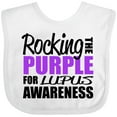 thumbnail image 3 of Inktastic Rocking The Purple for Lupus Awareness Boys or Girls Baby Bib, 3 of 4