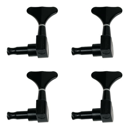Bass Machine Heads - Seismic Audio Set of 4 Universal Black 2x2 Tuners - 2x2 Bass Guitar Machine Heads Tuning Keys Black - SAGA40Black