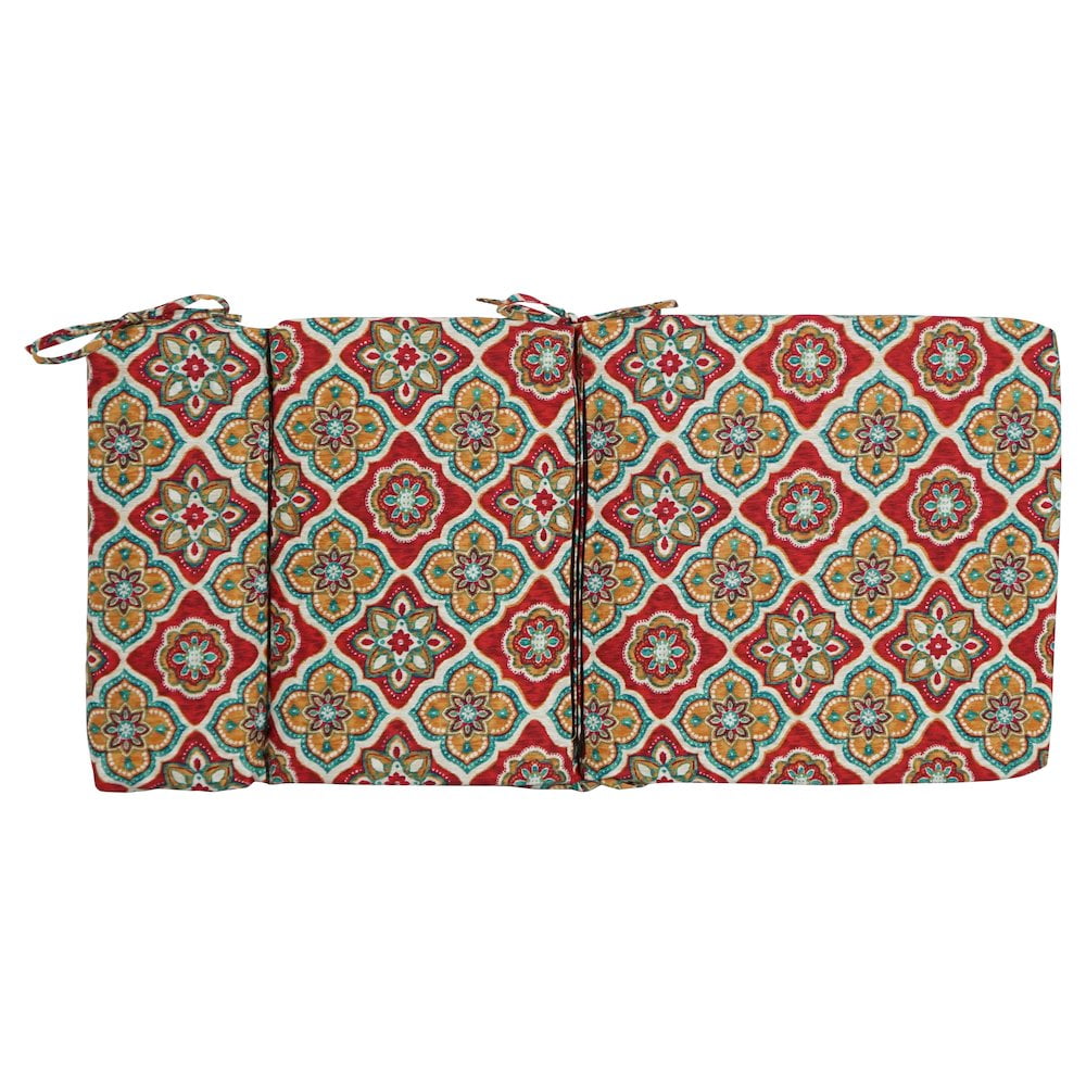 Blazing Needles 18-inch by 38-inch Spun Polyester Patterned Outdoor Squared Chair Cushion