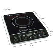 Multi-Function 1800W Portable Induction Cooker Cooktop Burner Black by Classic Cuisine