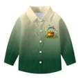 thumbnail image 3 of RXMEKW Chemise à Manches Longues Imprimée pour la Saint-Patrick pour Garçons avec Col Rabattu, 95 % Coton 5 % Spandex, Vert, 3 of 7
