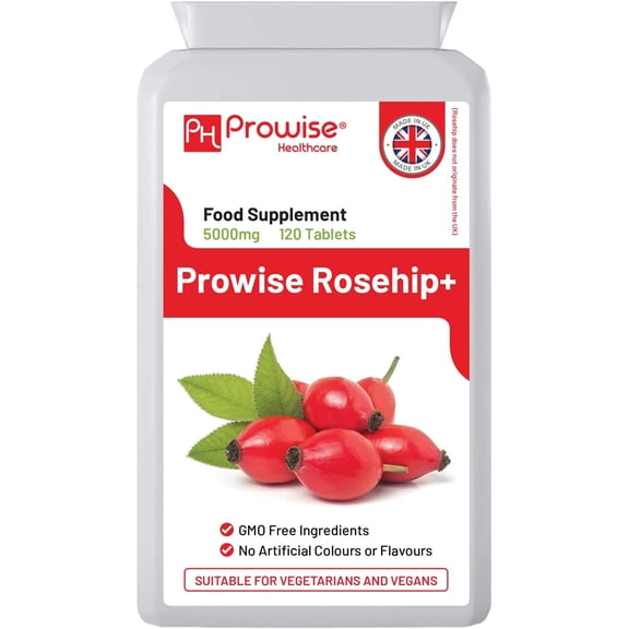 Rosehip Health  5000mg 120 Tablets - UK Manufactured GMP Guaranteed Quality - Suitable for Vegetarians & Vegans by Prowise Healthcare