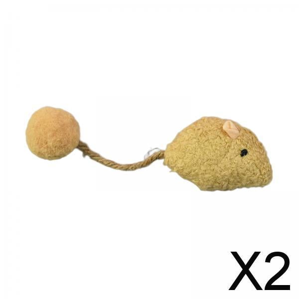 2x Juguete Interactivo para Gatos Y Ratones, Juguetes para Mascotas con Forma de Ratón de Simulación, Juguetes para Ratones de Peluche para Gatos, 2 piezas