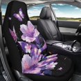 thumbnail image 4 of Uourmeti Purple Floral Butterflies Auto Seat Cover Firmly Stitched Car Seat Cover Anti-Fade Durable 1 Piece Compatible with Cars Truck, 4 of 6