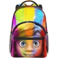 thumbnail image 4 of Anime In-side Out Backpack Canvas Funny Couple Backpacks 3D Large Capacity Travel Bags Gym Daypack Unisex, 4 of 7