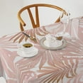 thumbnail image 2 of Pink Leaf Tablecloth, Abstract Tropical Summer Plants Boho Mid Century Golden Rose Palm Tree Leaf Print Table Cover for Party Picnic Dinner Decor 60x84in, 2 of 6