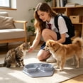 thumbnail image 3 of Silicone Pet Food Mat | Lick Mat for Dogs and Cats | Waterproof Pet Feeding Mat | Pink 1 Pack, 3 of 5