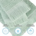 thumbnail image 4 of Superior Rolla Cotton Geometric Soft 3 Piece Towel Set, Sage, 4 of 12