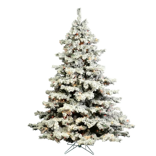 PreLit 6.5' x 62" Alaskan DuraLit Artificial Christmas Tree, Flocked