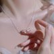 thumbnail image 5 of SGACAI Lote de collar con colgante de tulipán de cristal y plata a la moda para mujer, nuevo, para boda, 5 of 6