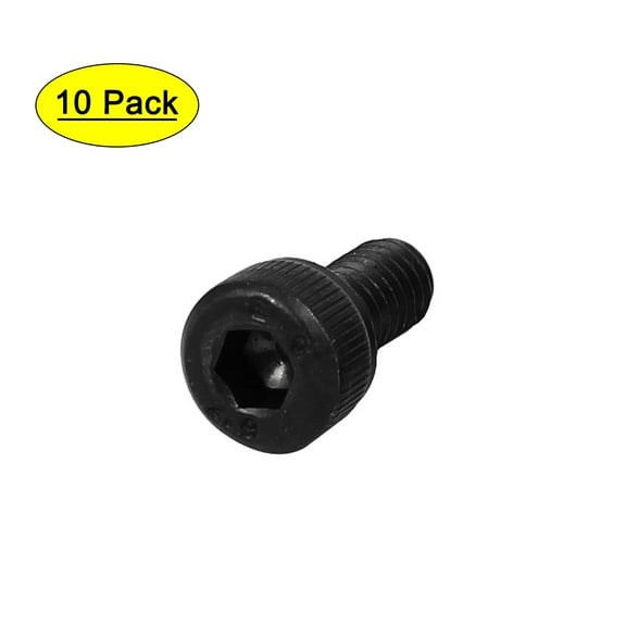 Uxcell M4 x 8mm Alloy Steel 12.9 Grade Cap Point Hex Socket Head Screw Black (10-pack)