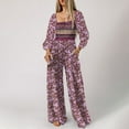 thumbnail image 4 of Wancir Womens Fashion Loose Long Sleeve Print Pockets Wide Leg Jumpsuit, 4 of 8