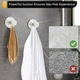 thumbnail image 6 of Stainless Steel Suction Cup Hooks For Bathroom No Drill, 4 Pack, 6 of 9