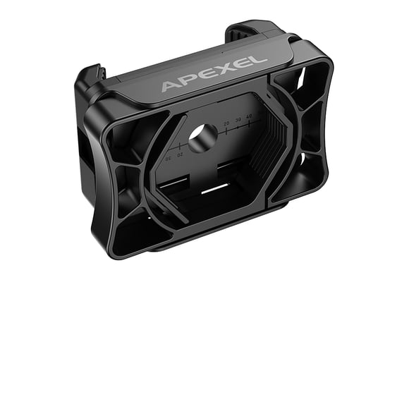 Universal Phone Telescope Microscope Adapter - APEXEL APL-F002 Eyepiece Connector, 23-50mm Eyepiece Diameter, 66-95mm Phone Width, 14mm Depth, 3kg Clamping Force, PA+GF Material, Black, 102g with EVA
