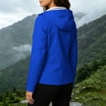 thumbnail image 4 of Crgrtght Hooded Jacket for Women Waterproof Sunscreen Long Sleeve Zip Up Casual Slim Fit Outdoor Hiking Travel Sports Coat, Navy S, 4 of 7