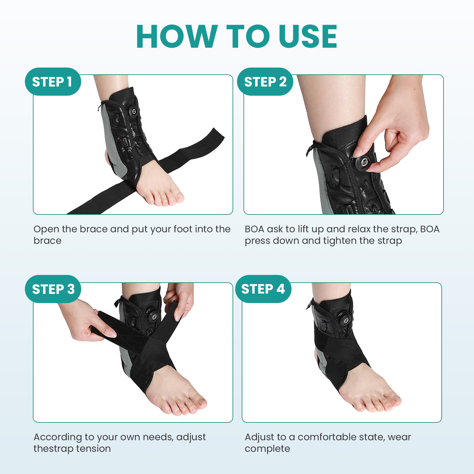 Bukihome Ankle Brace for Women & Men - Maximum Support for Sprained Ankle Injury Recovery with Detachable Aluminum Plate Elastic Adjustable Lace Up Ankle Support for Running Basketball (Small)