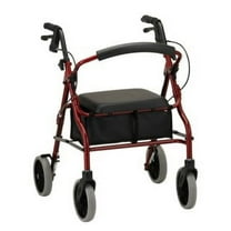 Rollator Nova Zoom 20 Aluminum Rolling Walker Weight Capacity 300 lbs (Red)