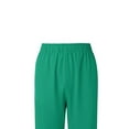 thumbnail image 3 of Women's Straight Leg Barrel Pants Trousers Slacks Elastic Waistband Solid Color Stretchy Comfy Casual Daily Work Office Lounge Wear Travel Essentials for Women | Aestivo,Green XL, 3 of 7