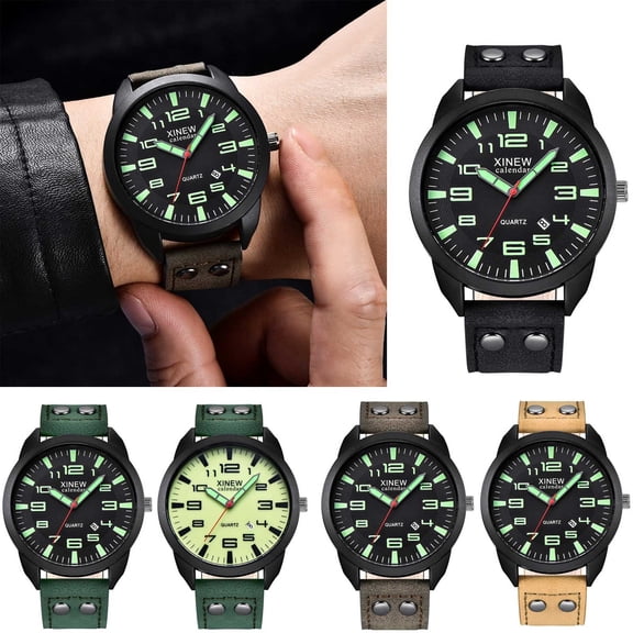 Resicozy Men Watches Watch Sport Round Dial Watches Wrist Watch with Date Casual Strap 2026 Khaki