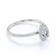 thumbnail image 3 of JeenMata Anillo de Compromiso de 1,25 Quilates con Halo de Diamantes y Moissanita de Talla Pera en Oro Blanco de 10 K, 3 of 6