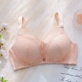 thumbnail image 3 of Bigersell Full-Coverage Wireless Bras for Women Floral Lace Bralette Ladies V-Neck Push up Bra No Underwire Everyday Bras Underwear Comfort Strap Soft Bra Q-5-Beige 38, 3 of 6