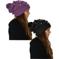 thumbnail image 4 of Cute Trendy 2 Pack Knitted Hats With Pearls, 4 of 10