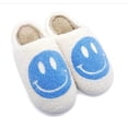thumbnail image 1 of Pantoufle en Peluche Confortable à Visage Souriant, Pantoufle Douillette en Peluche Chaude à Enfiler pour la Maison avec Mousse Mémoire, Pantoufles en Fourrure à Enfiler pour la Maison, Pantoufle Coussinée, Taille 2, Bleu, 1 of 4