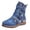 Blue, variant on CBGELRT Western Cowgirl Boots for Women Retro Lug Sole Flat Heel Mid Calf Cowboy Boots Embroidery Belt Buckle Leather Riding Boots, 42