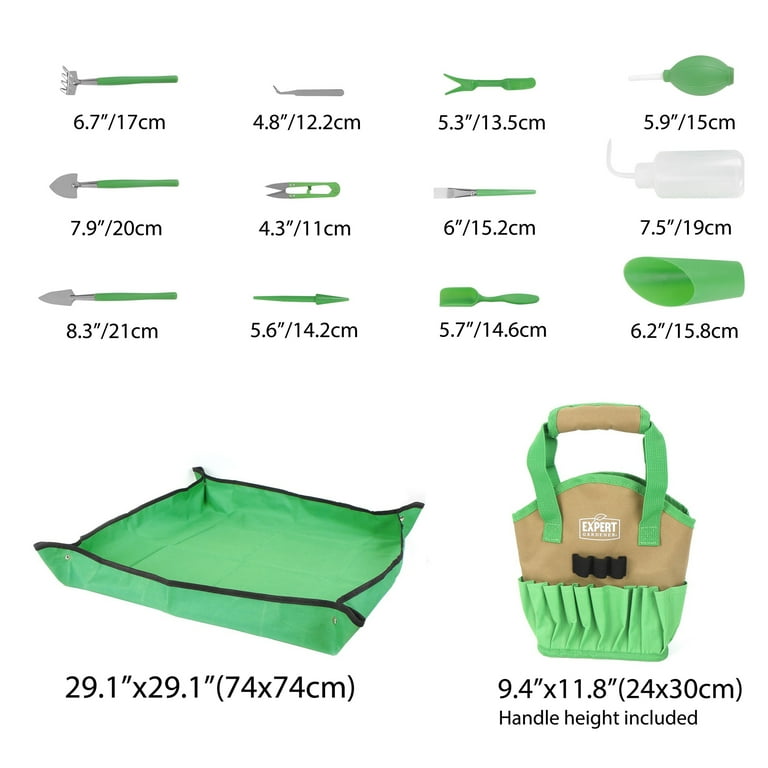 Expert Gardener Indoor Gardening Stainless Steel Tool Set, 14