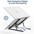 thumbnail image 7 of Veballensty Laptop Stand, Adjustable Height Portable Laptop Riser, Ergonomic Aluminum Alloy Laptop Stand ,Compatible with MacBook, iPad, HP, Lenovo, Dell, 10-15.6” Laptops & Tablets Black, 7 of 7
