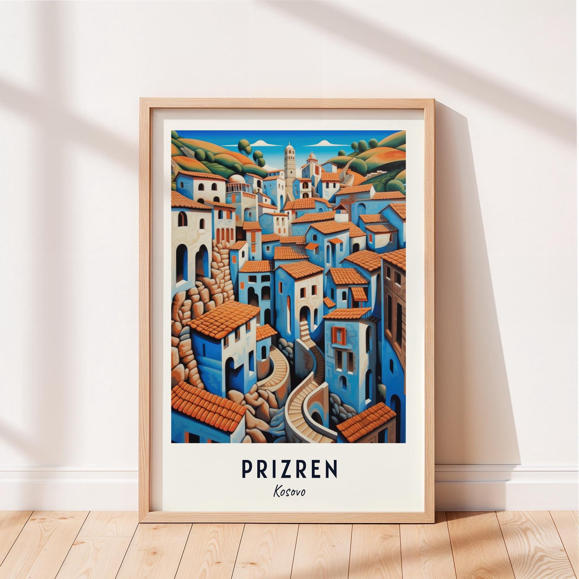 Prizren Travel Fortress Kosovo Cityscape Poster , Poster Print Only