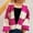 Hot Pink, variant on Uaswgudfs Women's Autumn/Winter Draped Sweater: Textured Knit, Horizontal Stripe & Ribbed Trim