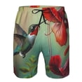 thumbnail image 3 of Pofeuu Hummingbird Floral Paradise Prin Men's Swim Trunks Quick Dry Bathing Suit Swimming Board Shorts Mesh Lining Beach Swimwear-Large, 3 of 6
