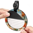 thumbnail image 2 of Kangaroo 2Pcs PU Leather Round Luggage Tags with Privacy Cover and Name ID Tag for Suitcase, Handbags, Backpacks, School Bags, 2 of 6
