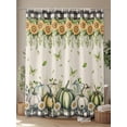 thumbnail image 4 of Fsddascl Green Pumpkin Fall Shower Curtain Set - Small 36" x 72" Washable Bathtub Curtain with 12 Hooks, Thanksgiving Sunflower Daisy Botanical Linen Waterproof Fabric Shower Curtains for Bathroom, 4 of 6