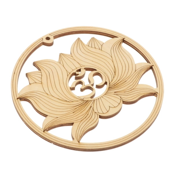 Adornos de geometría sagrada con forma de flor de la vida de madera cortada, decoración del hogar, letrero de madera para pared. E 14cm