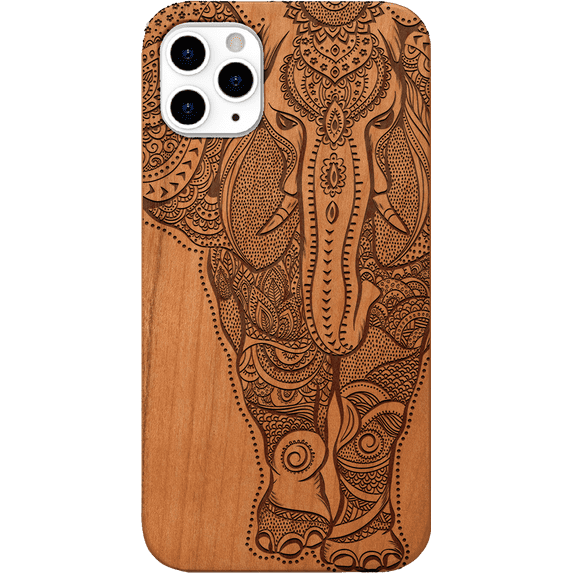 Elephant 2 - Engraved Phone Model: iPhone 11 Pro, Color: Cherry