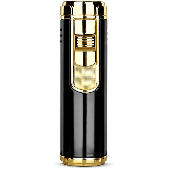 Cigar Lighter, Windproof Direct Thrust Cigarette Lighter, Portable Inflatable Lighter With Cigar Drill