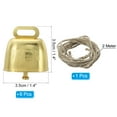 thumbnail image 2 of Unique Bargains 1.4 x 2.4 x 1.4' Mini Cow Bells, 1 Pcs, Golden Tone & Rope 2Meter, 2 of 5