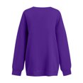 thumbnail image 4 of WTOBBY Women's Solid Color V-Neck Sweatshirt, Long Sleeve Casual Pullover, Lightweight Comfort Top with Flattering Neckline and Relaxed Fit Silhouette,Purple 3XL, 4 of 7