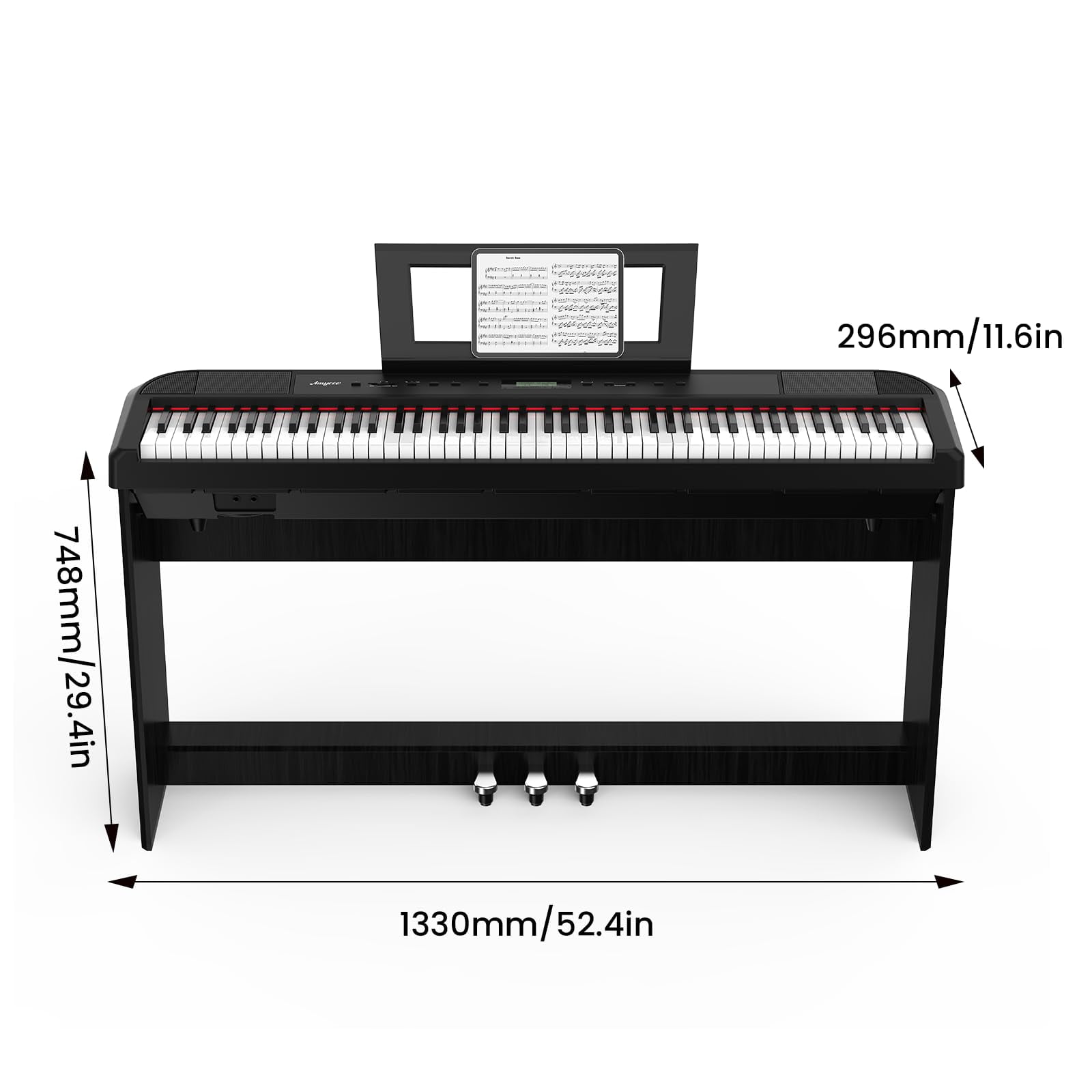 Litake Digital Piano, Full Size 88 Key Weighted Hammer Keyborad Piano, Portable Electric Keyboard Piano for Beginner/Adults